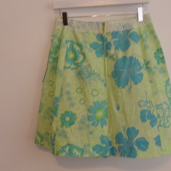 LILLY PULITZER Pansy Lace Skort Skirt Shorts Lagoon Green Wave Sz M - Picture 8 of 16